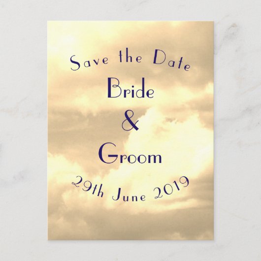 Art Deco Sepia Cloud Save the Date Briefkaart (Voorkant)