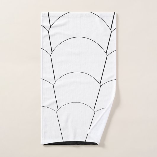 Art Deco Shell Design Black and White (Serviette à main)