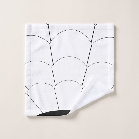 Art Deco Shell Design Black and White (Gant de toilette)