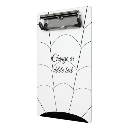 Art Deco Shell Design Black en White Mini Klembord (Angled2)