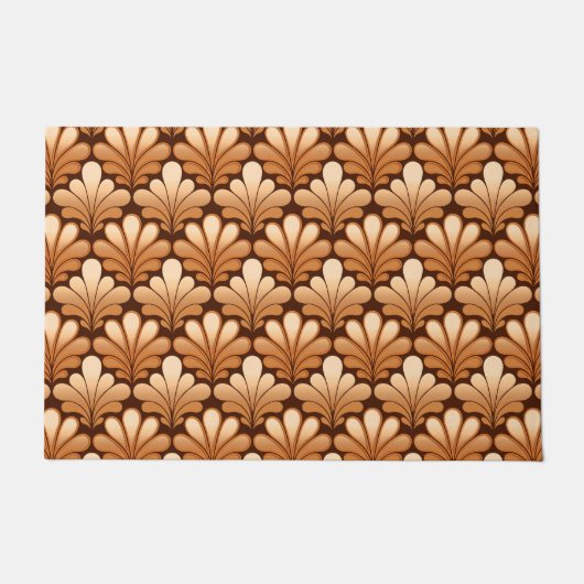 Art Deco Shell Pattern, Copper and Rust Brown Deurmat (Voorkant)