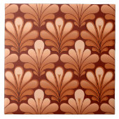 Art Deco Shell Pattern, Copper and Rust Brown Tegeltje (Voorkant)