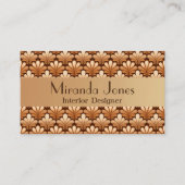Art Deco Shell Pattern, Copper & Chocolate Brown Visitekaartje (Voorkant)