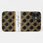  Art Deco Shell Pattern Gold en Black Case-Mate iPhone Case (Achterkant (horizontaal))