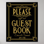 Art Déco S'il vous plaît signer notre livre d'hôte (Devant)