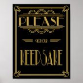 Art Déco S'il vous plaît signer notre mariage de c (Devant)