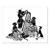 Art Deco Silhouette Stamp - Muzikanten Rubberstempel (Afrduk)