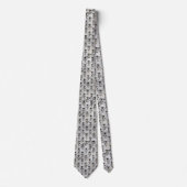 ART DECO SILVER BLACK PATTERNED STROPDAS (Voorkant)