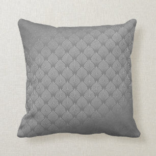 Art Deco Silver Grey Scales Seashells VIP Kussen