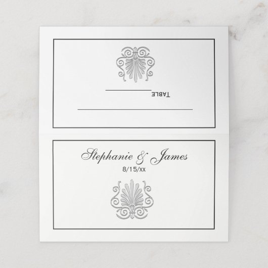  Art Deco Silver Plume Arabesque (Buitenkant ongevouwen)