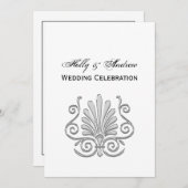  Art Deco Silver Plume Arabesque Kaart (Voorkant / Achterkant)