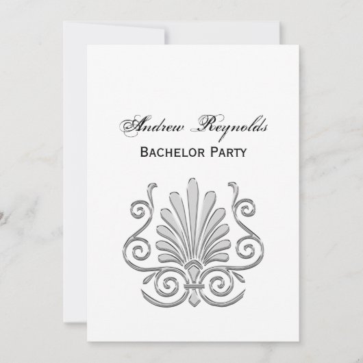  Art Deco Silver Plume Arabesque Kaart (Voorkant)