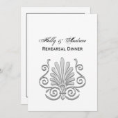 Art Deco Silver Plume Arabesque Kaart (Voorkant / Achterkant)