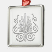  Art Deco Silver Plume Arabesque Metalen Ornament (Links)
