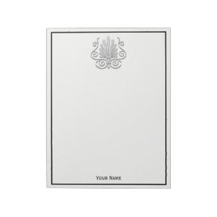 Art Deco Silver Plume Arabesque Notitieblok