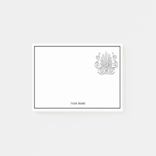  Art Deco Silver Plume Arabesque Post-it® Notes