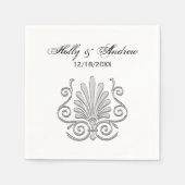  Art Deco Silver Plume Arabesque Servet (Voorkant)