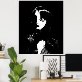 Art Déco - Sin City Style Femme - Noir & Blanc (Bureau à domicile)