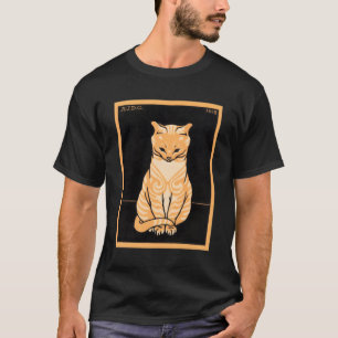 Art Deco Sinaasappel Tabby Kat Zittend Art Nouveau T-shirt