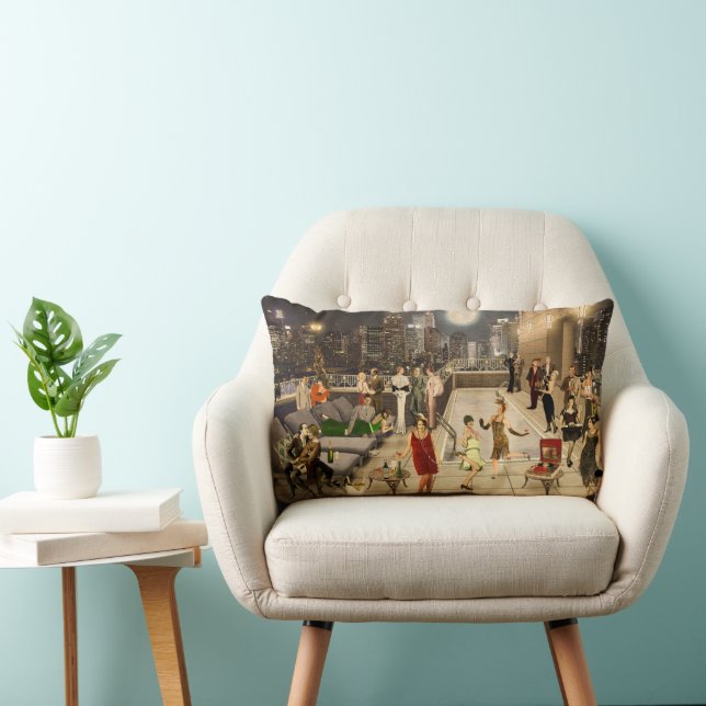 Art Déco Skyline Kussen (Stoel)