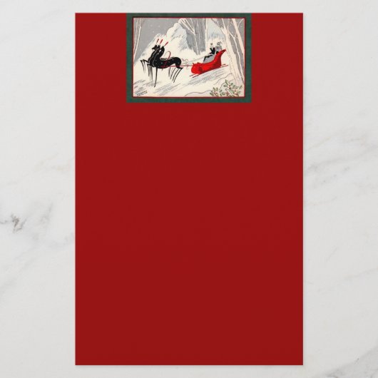 Art Deco Sleigh Ride Briefpapier (Voorkant)