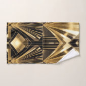 Art Déco Soleil Éclaté Noir Or Géométrique Luxe (Serviette à main)