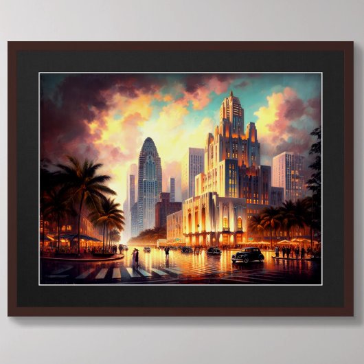 Art Déco South Florida City Skyline Scène