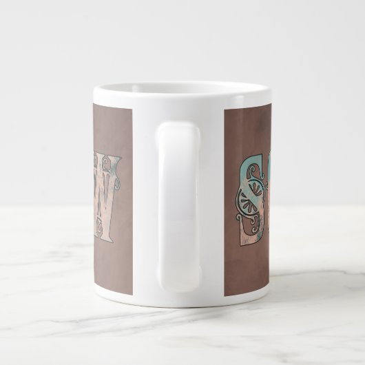 Art Deco Southpaw Mok met grote koffie (Achterkant)
