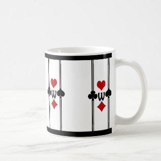 Art Deco Spelen Kaart Kostuums met Monogram Koffiemok