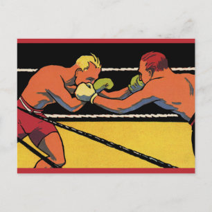  Art Deco Sports Boxing, Boxers Punch Briefkaart