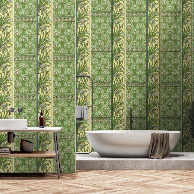 Art Deco Springtime Bloemen Behang (Badkamer)