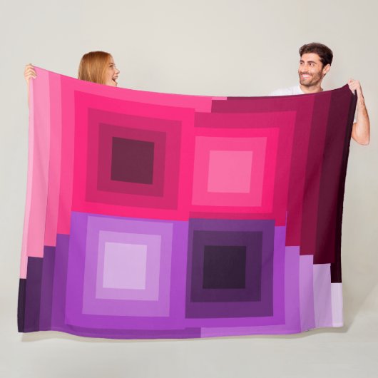 Art Deco Squares Fleece Deken (In situ)