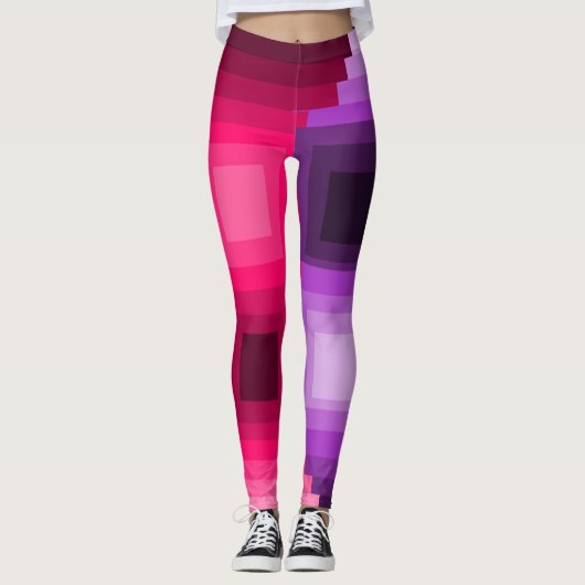 Art Deco Squares Leggings (Voorkant)