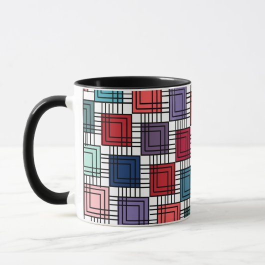 Art Deco Squares Mok (Links)