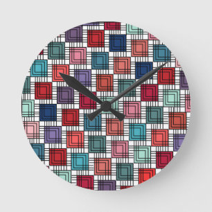 Art Deco Squares Ronde Klok