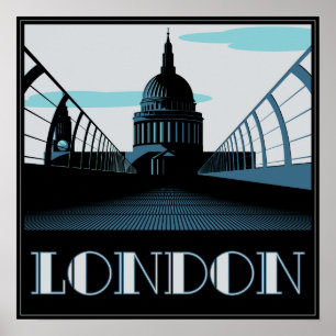 Art Deco St Pauls, Londen Poster