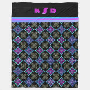 Art Deco Star Bloemen (gepersonaliseerd) Fleece Deken