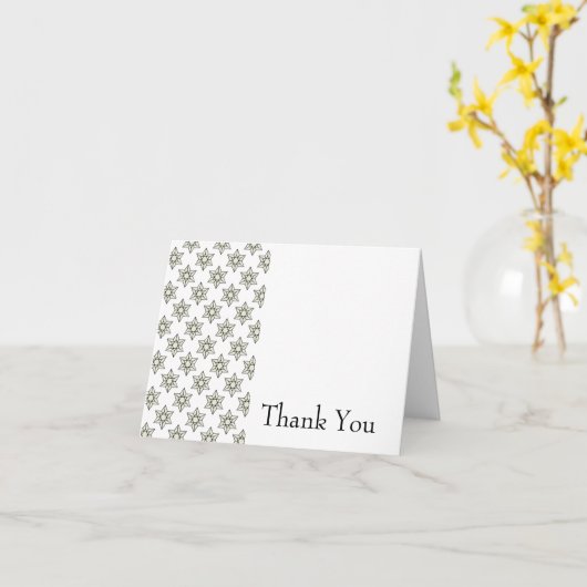Art Deco Stars Hartelijk dank Kaart (Gele Bloem)
