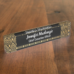 Art Deco Station Sign Kantoor Desk Naambordje