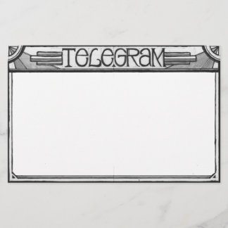 Art Deco Steampunk Telegram Stationery Briefpapier