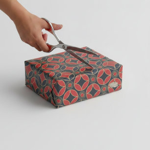 art deco sterren in rood en zwart  tissuepapier
