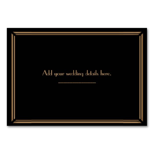 Art Deco Stijl Bruiloft Behuizing Kaart (Achterkant)