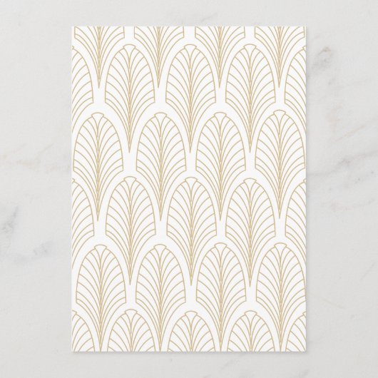 Art Deco stijl bruiloft invoegen Kaart (Achterkant)