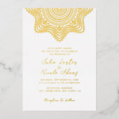  Art Deco stijl Mandala bruiloft Folie Uitnodiging (Voorkant)