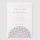  Art Deco stijl Mandala bruiloft Vellum Uitnodigingen (Voorkant)