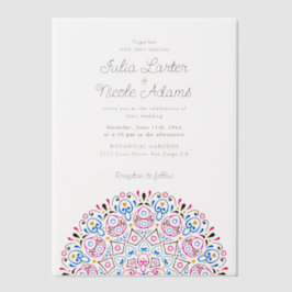  Art Deco stijl Mandala bruiloft Vellum Uitnodigingen