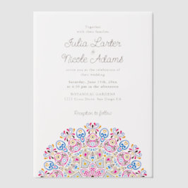  Art Deco stijl Mandala bruiloft Vellum Uitnodigingen