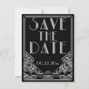 Art Deco stijl trouwkaart Save the Date
