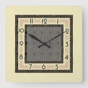 Art Deco-stijl Vierkante Klok