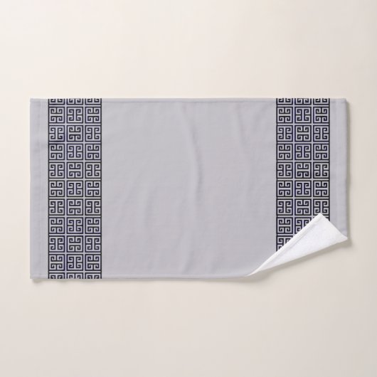Art Deco Stijl Zwart en Grijs Handdoek Set (Handdoek)